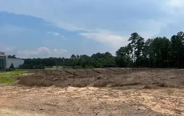 Graded construction site before fencing
