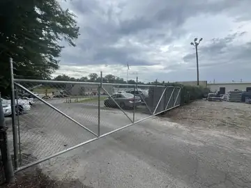 Chain link gates at a contractor yard